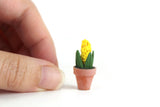 Vintage 1:12 Miniature Dollhouse Yellow Hyacinth Potted Plant