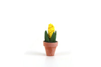 Vintage 1:12 Miniature Dollhouse Yellow Hyacinth Potted Plant