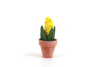 Vintage 1:12 Miniature Dollhouse Yellow Hyacinth Potted Plant