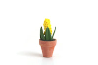 Vintage 1:12 Miniature Dollhouse Yellow Hyacinth Potted Plant