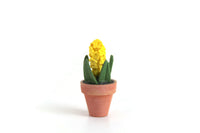 Vintage 1:12 Miniature Dollhouse Yellow Hyacinth Potted Plant