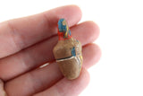 Vintage 1:12 Miniature Dollhouse Brown Ceramic & Painted Amphora, Sculpture or Vase