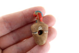 Vintage 1:12 Miniature Dollhouse Brown Ceramic & Painted Amphora, Sculpture or Vase