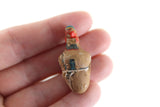 Vintage 1:12 Miniature Dollhouse Brown Ceramic & Painted Amphora, Sculpture or Vase