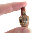 Vintage 1:12 Miniature Dollhouse Brown Ceramic & Painted Amphora, Sculpture or Vase