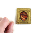 Vintage 1:12 Miniature Dollhouse Renaissance-Style Painting of People in Ornate Gold Frame