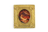 Vintage 1:12 Miniature Dollhouse Renaissance-Style Painting of People in Ornate Gold Frame
