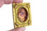 Vintage 1:12 Miniature Dollhouse Renaissance-Style Painting of People in Ornate Gold Frame