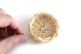 Vintage 1:12 Miniature Dollhouse Round Wicker Pet Bed Basket