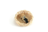 Vintage 1:12 Miniature Dollhouse Round Wicker Pet Bed Basket