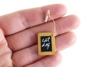 Vintage 1:12 Miniature Dollhouse Wooden Double-Sided Chalkboard with Chalk