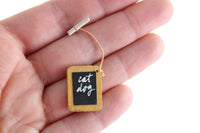 Vintage 1:12 Miniature Dollhouse Wooden Double-Sided Chalkboard with Chalk