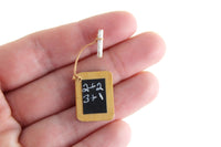 Vintage 1:12 Miniature Dollhouse Wooden Double-Sided Chalkboard with Chalk