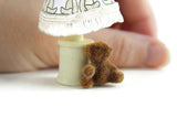 Vintage 1:12 Miniature Dollhouse Yellow & White Teddy Bear Table Lamp