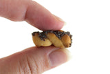 Vintage 1:12 Miniature Dollhouse Twisted Loaf of Poppy Seed Bread