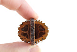 Vintage 1:12 Miniature Dollhouse Black Walnut Shell Basket with Handle