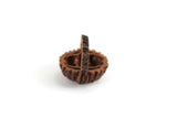 Vintage 1:12 Miniature Dollhouse Black Walnut Shell Basket with Handle