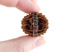 Vintage 1:12 Miniature Dollhouse Black Walnut Shell Basket with Handle