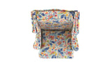 Vintage 1:12 Miniature Dollhouse Beige, Blue & Orange Floral Pattern Wingback Chair