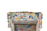 Vintage 1:12 Miniature Dollhouse Beige, Blue & Orange Floral Pattern Wingback Chair