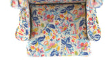 Vintage 1:12 Miniature Dollhouse Beige, Blue & Orange Floral Pattern Wingback Chair