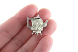 Vintage 1:12 Miniature Dollhouse Silver Floral Etched Teapot