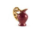 Vintage 1:12 Miniature Dollhouse Burgundy Porcelain Fragonard Style Pitcher