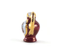 Vintage 1:12 Miniature Dollhouse Burgundy Porcelain Fragonard Style Pitcher