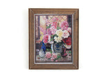 Vintage 1:12 Miniature Dollhouse Framed Floral Still Life Painting