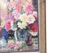 Vintage 1:12 Miniature Dollhouse Framed Floral Still Life Painting