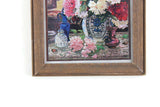 Vintage 1:12 Miniature Dollhouse Framed Floral Still Life Painting