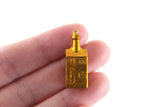 Vintage 1:12 Miniature Dollhouse Gold House-Shaped Bottle or Decanter