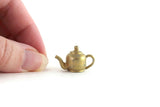 Vintage 1:12 Miniature Dollhouse Gold Teapot