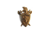 Vintage 1:12 Miniature Dollhouse Gold Metal Shield & Battle Axe Hanging