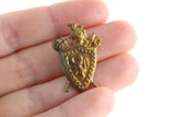 Vintage 1:12 Miniature Dollhouse Gold Metal Shield & Battle Axe Hanging