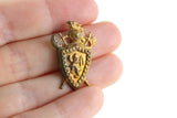 Vintage 1:12 Miniature Dollhouse Gold Metal Shield & Battle Axe Hanging