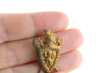 Vintage 1:12 Miniature Dollhouse Gold Metal Shield & Battle Axe Hanging