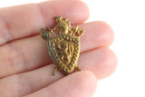 Vintage 1:12 Miniature Dollhouse Gold Metal Shield & Battle Axe Hanging