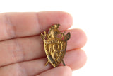 Vintage 1:12 Miniature Dollhouse Gold Metal Shield & Battle Axe Hanging