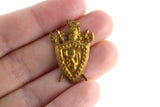 Vintage 1:12 Miniature Dollhouse Gold Metal Shield & Battle Axe Hanging