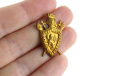 Vintage 1:12 Miniature Dollhouse Gold Metal Shield & Battle Axe Hanging