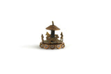 Vintage 1:12 Miniature Dollhouse Gold Metal Toy Horse Carousel