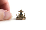 Vintage 1:12 Miniature Dollhouse Gold Metal Toy Horse Carousel