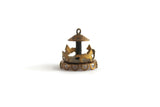 Vintage 1:12 Miniature Dollhouse Gold Metal Toy Horse Carousel