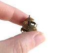 Vintage 1:12 Miniature Dollhouse Gold Metal Toy Horse Carousel