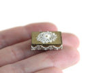 Vintage 1:12 Miniature Dollhouse Gold & Lace Memory or Keepsake Box with Photographs