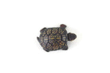 Vintage Small Green Mini Northern Diamondback Turtle Figurine by Land & Sea Collectibles