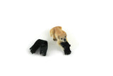 Artisan-Made Vintage 1:12 Miniature Dollhouse Light Brown Dog Figurine with Gloves