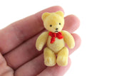 Vintage 1:12 Miniature Dollhouse Light Yellow Poseable Teddy Bear