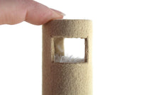 Miniature Dollhouse 1:12 Beige & White Cat Tower Scratcher